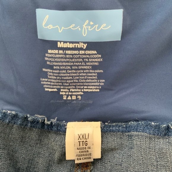 New Love Fire Maternity Jeans Blue Full Panel Coverage Mama Baby Denim XXL - Picture 3 of 7